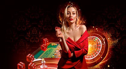 Jente i rødt med pokertips